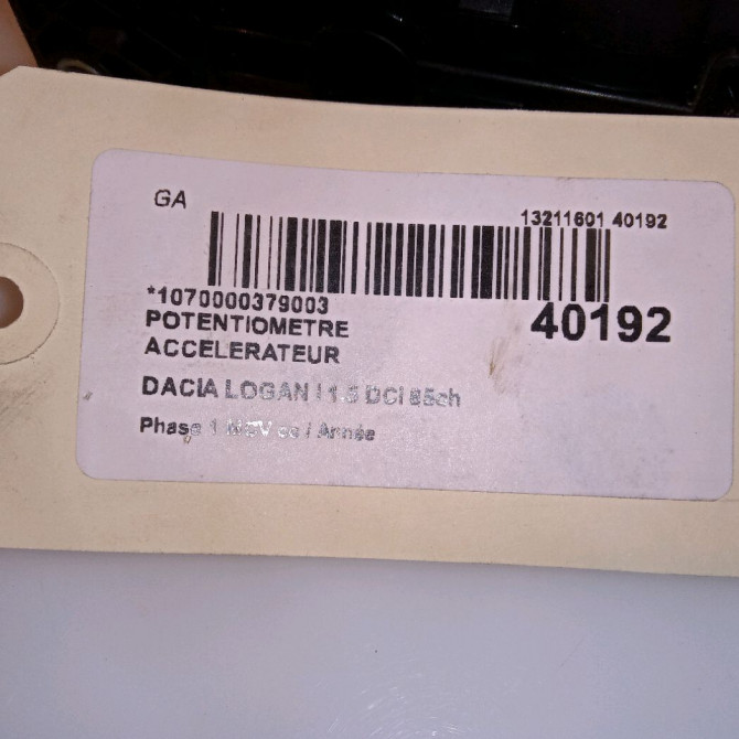 Potentiometre accelerateur occasion DACIA LOGAN I Phase 1 MCV 01-2007->10-2008 1.5 DCI 85ch 4