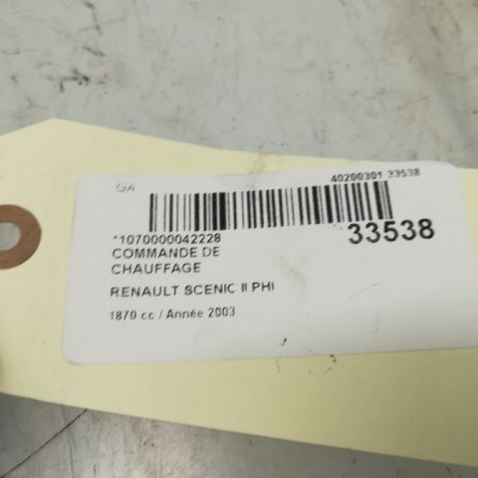 Commande de chauffage occasion RENAULT SCENIC II Phase 1 03-2004->09-2006 7701208975 5
