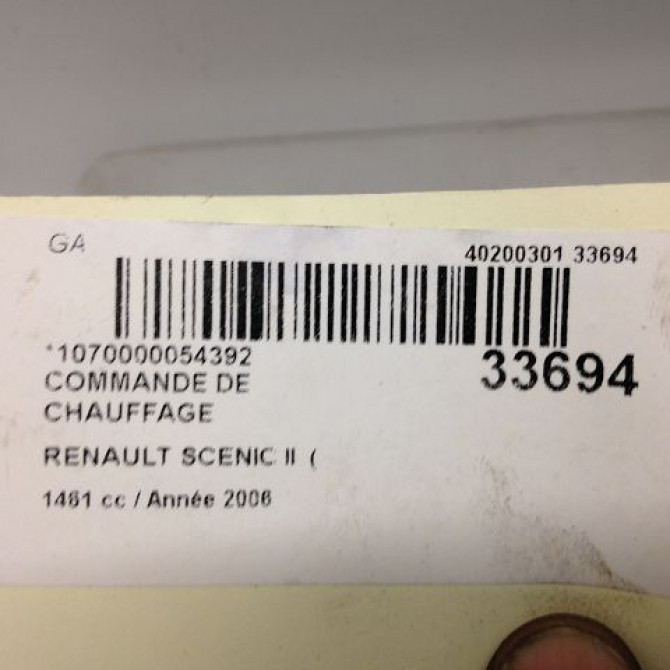 Commande de chauffage occasion RENAULT SCENIC II Phase 1 03-2004->09-2006 1.5 DCI 105ch 7701208975 3