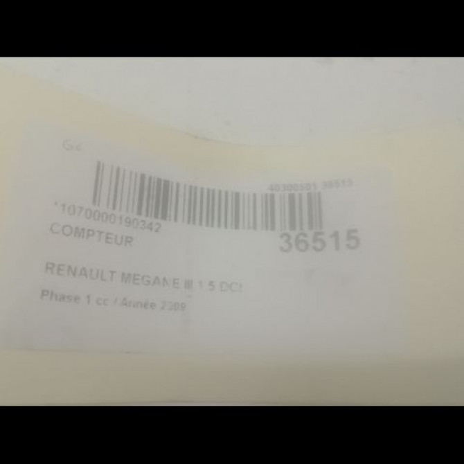Compteur occasion RENAULT MEGANE III Phase 1 11-2008->01-2012 1.5 DCI 85ch 248107859R 3