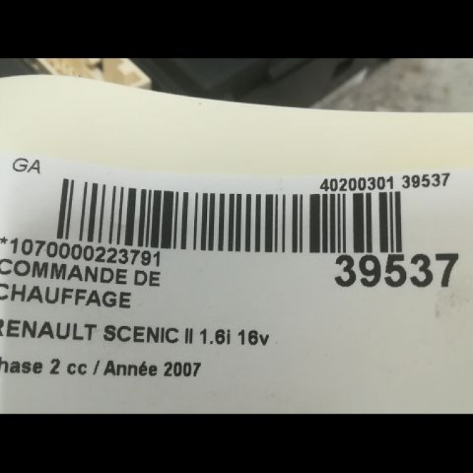 Commande de chauffage occasion RENAULT SCENIC II Phase 2 09-2006->04-2009 1.6i 16v 7701208975 3