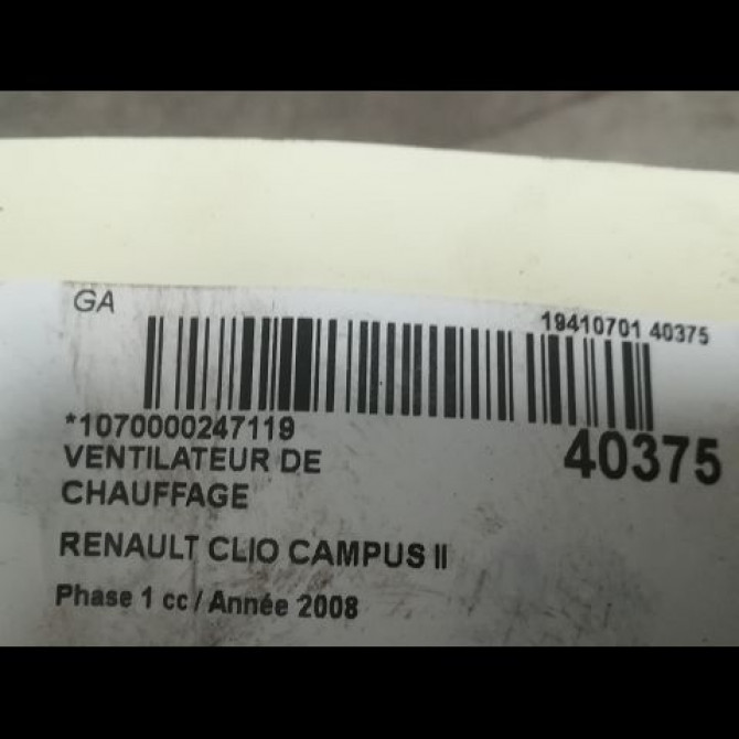 Moteur Ventilateur Chauffage Clio II/Symbol RENAULT-7701067032
