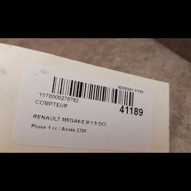 Compteur occasion RENAULT MEGANE III Phase 1 11-2008->01-2012 1.5 DCI 105ch 248107859R 3