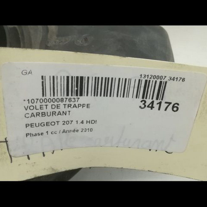 Volet de trappe carburant occasion PEUGEOT 207 Phase 1 04-2006->06-2013 1.4 HDI 1517F5 3