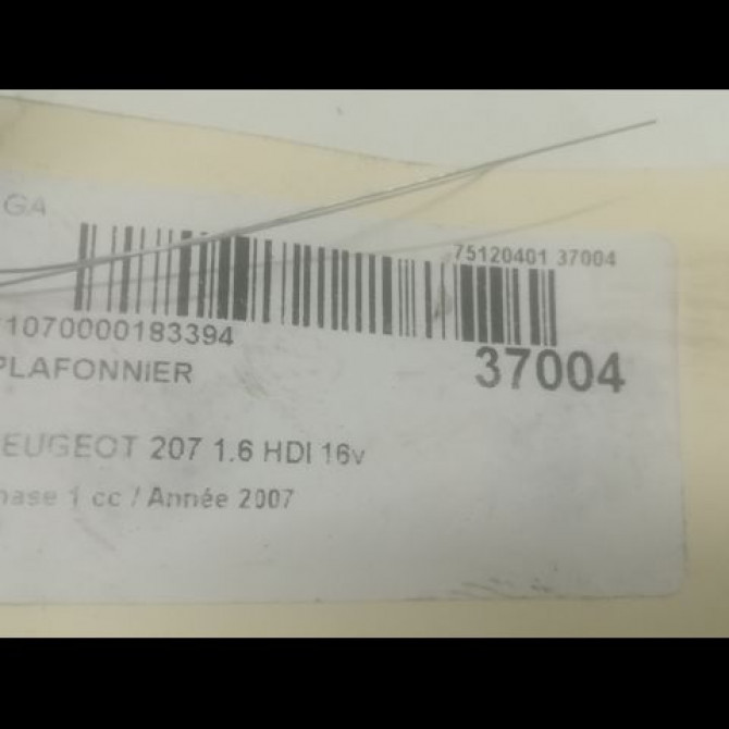 Plafonnier occasion PEUGEOT 207 Phase 1 04-2006->06-2013 1.6 HDI 16v 90ch 6362Q0 3