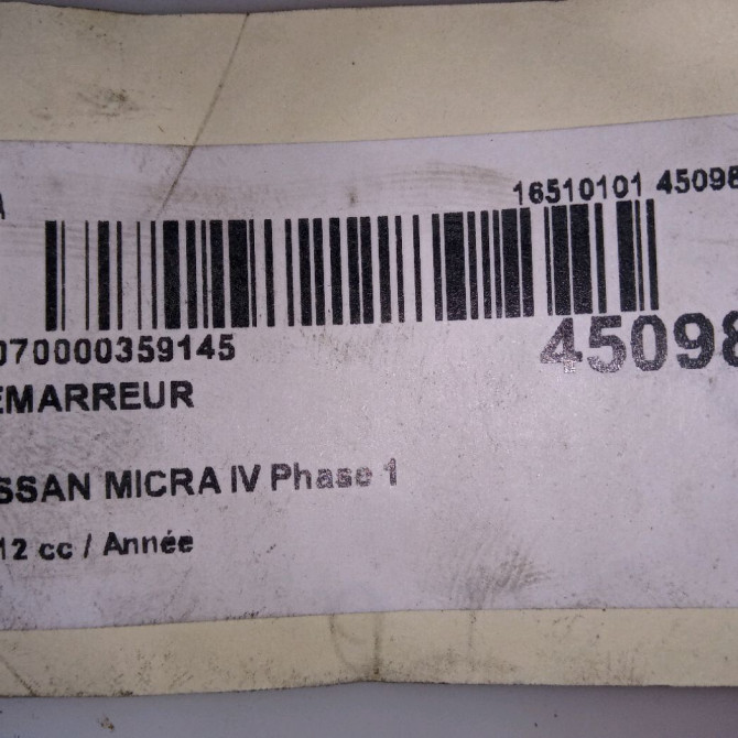 Démarreur occasion NISSAN MICRA IV Phase 1 11-2010->12-2013 233001HC1ARE 4