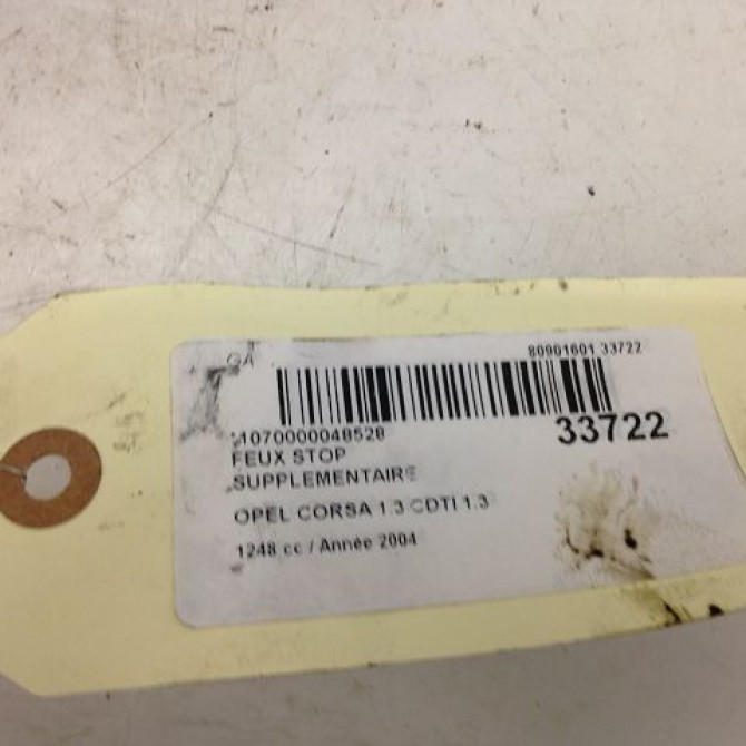 Feux stop supplementaire occasion OPEL CORSA III Phase 2 08-2003->09-2006 1.3 CDTI 9196396 3