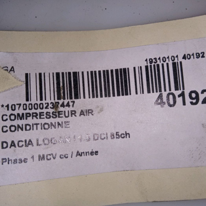 Compresseur air conditionne occasion DACIA LOGAN I Phase 1 MCV 01-2007->10-2008 1.5 DCI 85ch 6001549710 4
