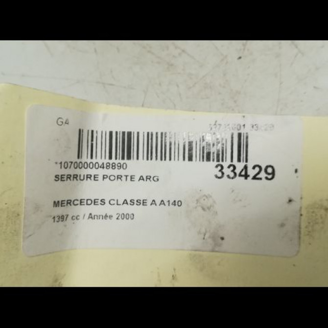 Serrure porte arg occasion MERCEDES CLASSE A I Phase 1 01-1998->03-2001 A 140 1687301535 4