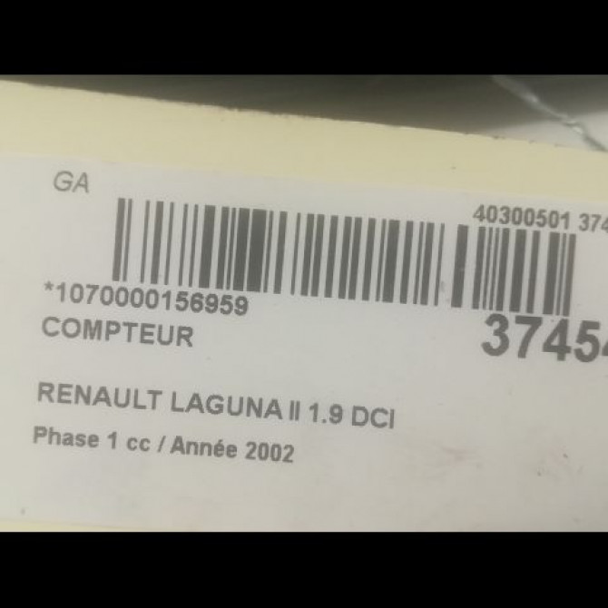 Compteur occasion RENAULT LAGUNA II Phase 1 11-2000->03-2005 1.9 DCI 120ch 8200291334 3
