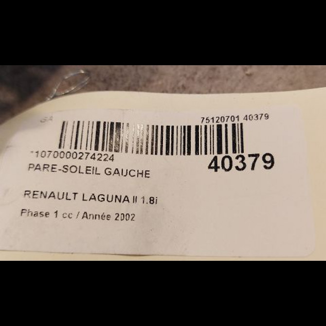 Pare-soleil gauche occasion RENAULT LAGUNA II Phase 1 11-2000->03-2005 1.8i 117ch 8200240533 3