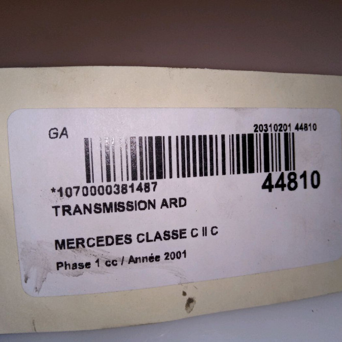 Transmission arrière droite occasion MERCEDES CLASSE C II Phase 1 05-2000->03-2004 C 220 CDI 2033508810 3