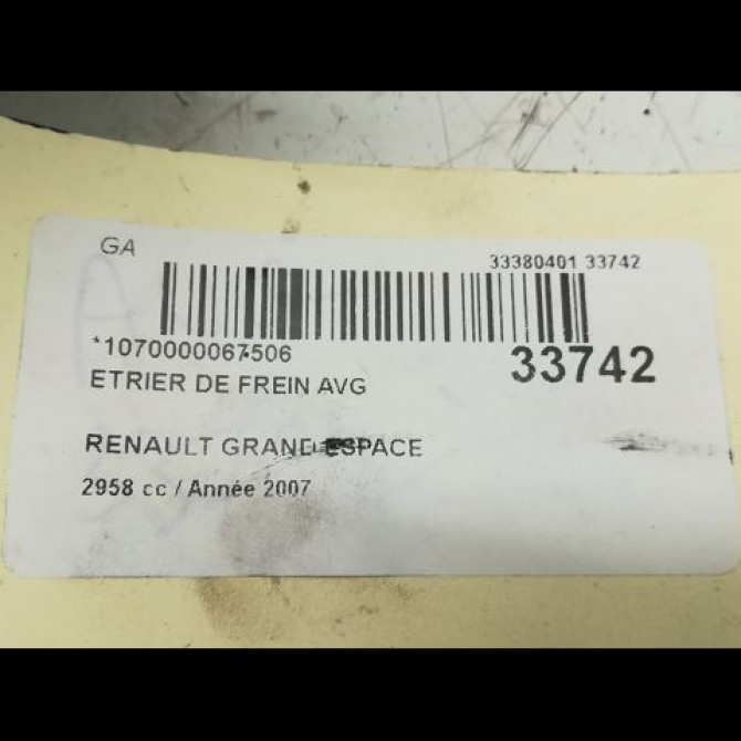 Etrier de frein avant gauche occasion RENAULT ESPACE IV Phase 1 09-2002->03-2006 3.0 DCI 7701049762 4