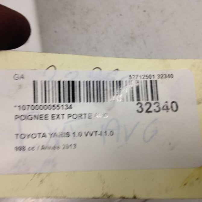 Poignee ext porte avg occasion TOYOTA YARIS III YARIS III Phase 1 2011-03-01->2015-04-30 692110D904 3