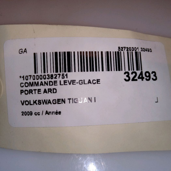 Commande leve-glace porte arrière droite occasion VOLKSWAGEN TIGUAN I Phase 1 11-2007->04-2011 3