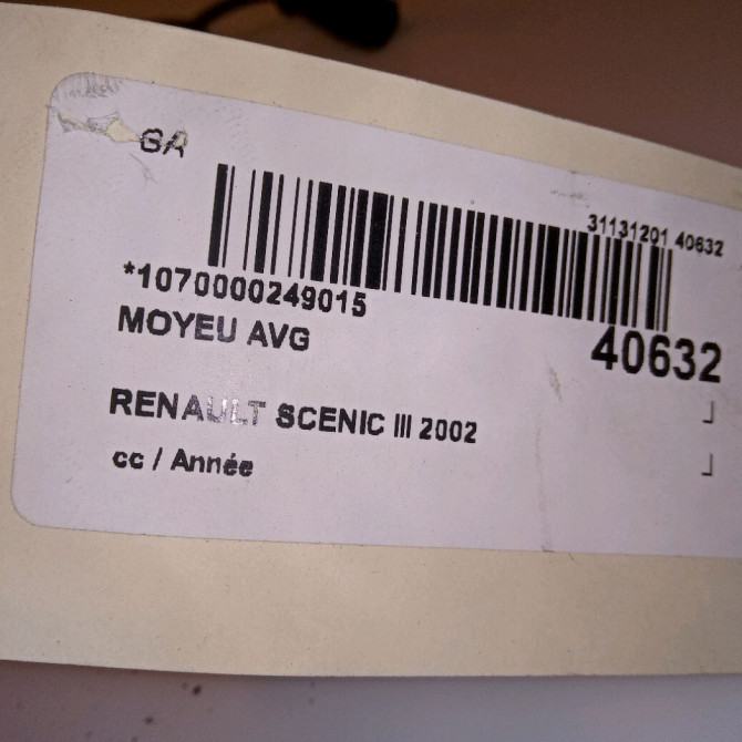 Moyeu avg occasion RENAULT SCENIC III 4