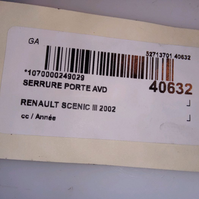 Serrure porte avd occasion RENAULT SCENIC III 4
