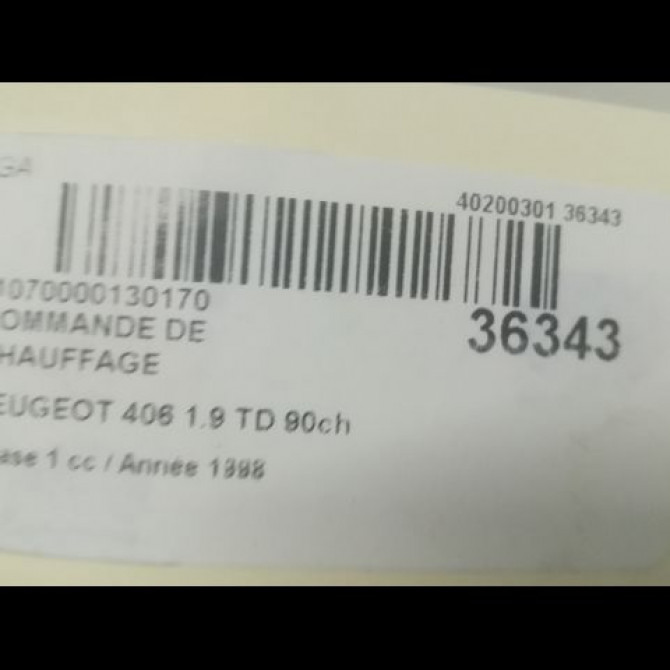 Commande de chauffage occasion PEUGEOT 406 Phase 1 10-1995->04-1999 1.9 TD 90ch 3