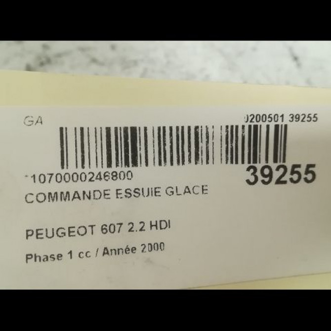Commande essuie glace occasion PEUGEOT 607 Phase 1 11-1999->09-2004 2.2 HDI 6239A8 3