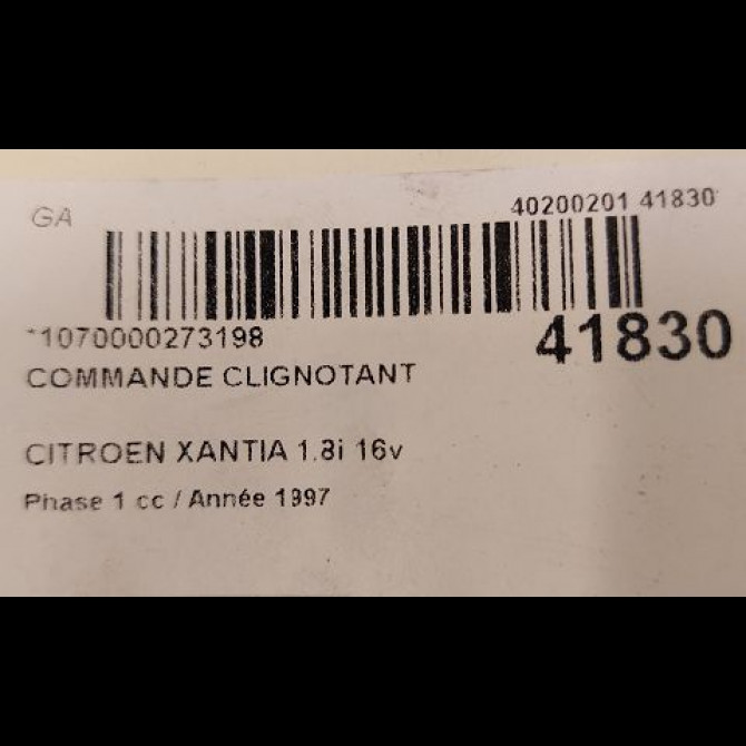 Commande clignotant occasion CITROEN XANTIA Phase 1 03-1993->06-1998 1.8i 16v 625367 3