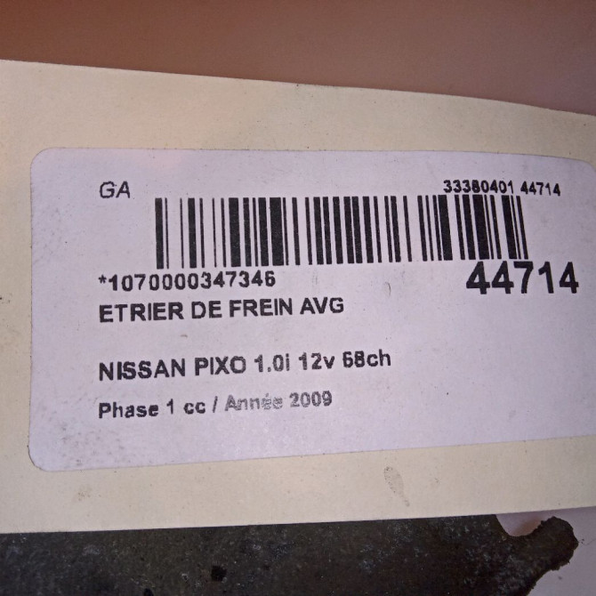 Etrier de frein avant gauche occasion NISSAN PIXO Phase 1 05-2009->... 1.0i 12v 68ch 410104A00B 4
