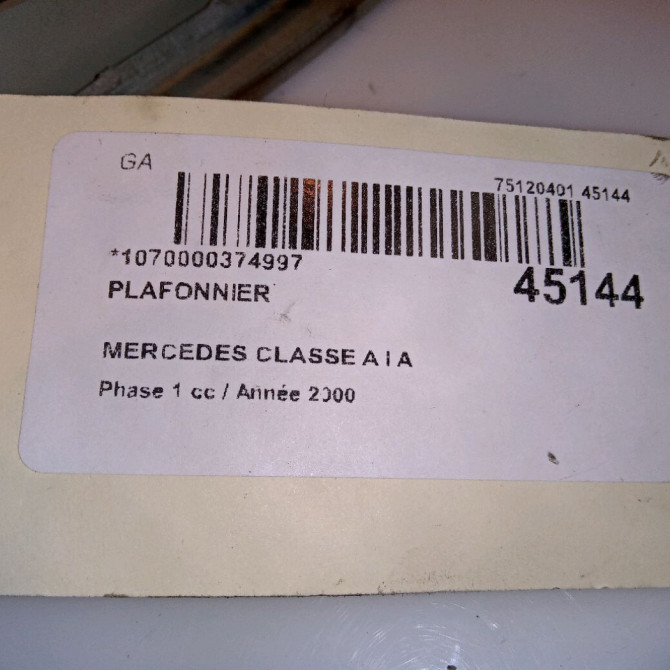 Plafonnier occasion MERCEDES CLASSE A I Phase 1 01-1998->03-2001 A 170 CDI 2028201201 4