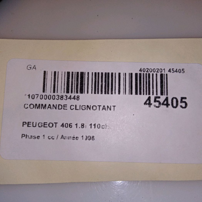 Commande clignotant occasion PEUGEOT 406 Phase 1 10-1995->04-1999 1.8i 110ch 625367 3