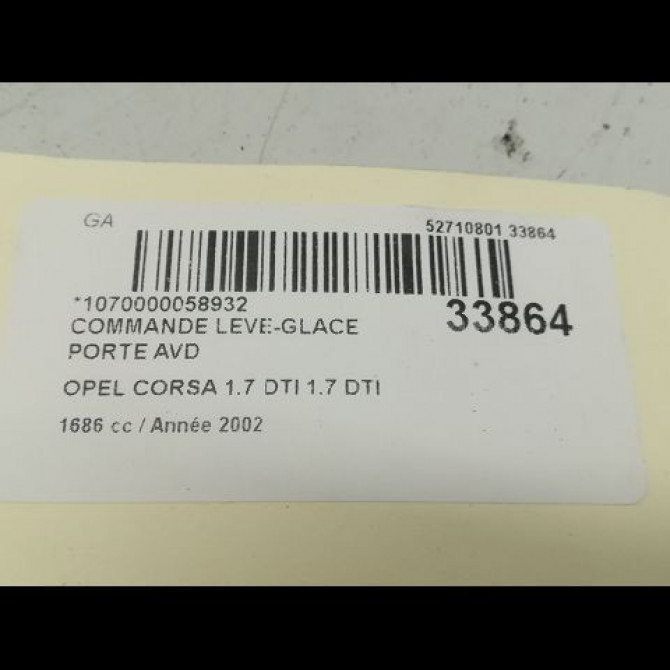Commande lève-glace porte avant droite occasion OPEL CORSA III Phase 1 10-2000->08-2003 1.7 DI 16v 24411032 4
