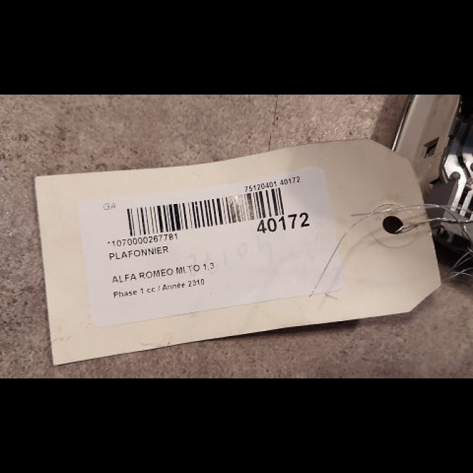 Plafonnier occasion ALFA ROMEO MI.TO MI.TO Phase 1 2008-09-01->2016-12-31 1.3 JTDM 95ch 156098931 3