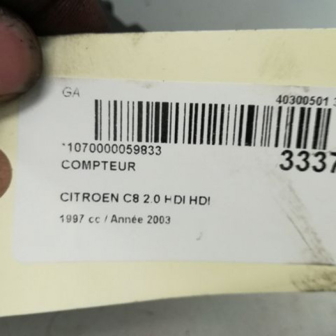 Compteur occasion CITROEN C8 Phase 1 06-2002->... 2.0 HDi 16v 110ch 6105XH 3