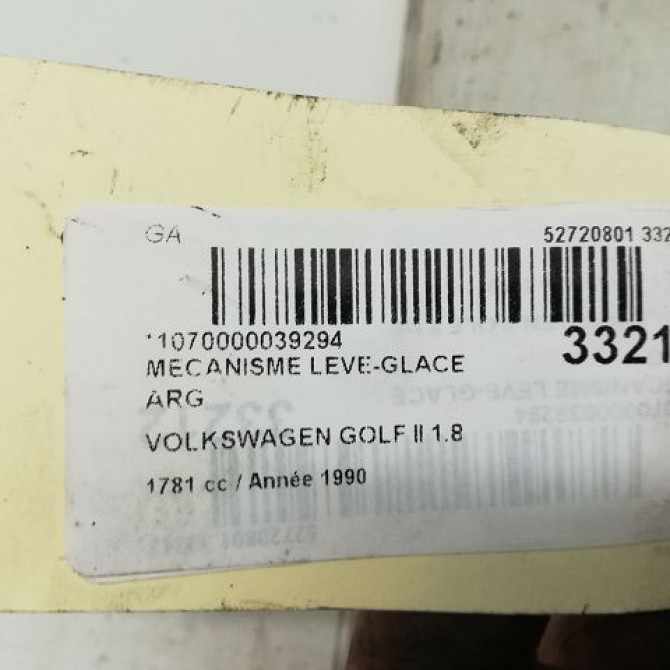 Mecanisme leve-glace arrière gauche occasion VOLKSWAGEN GOLF II Phase 1 01-1984->06-1992 4