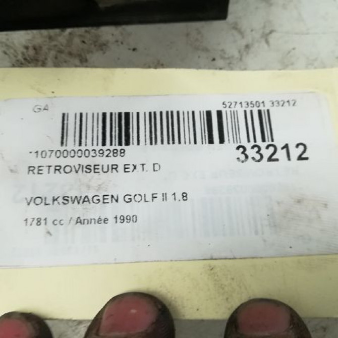 Retroviseur exterieur manuel droit occasion VOLKSWAGEN GOLF II Phase 1 01-1984->06-1992 4