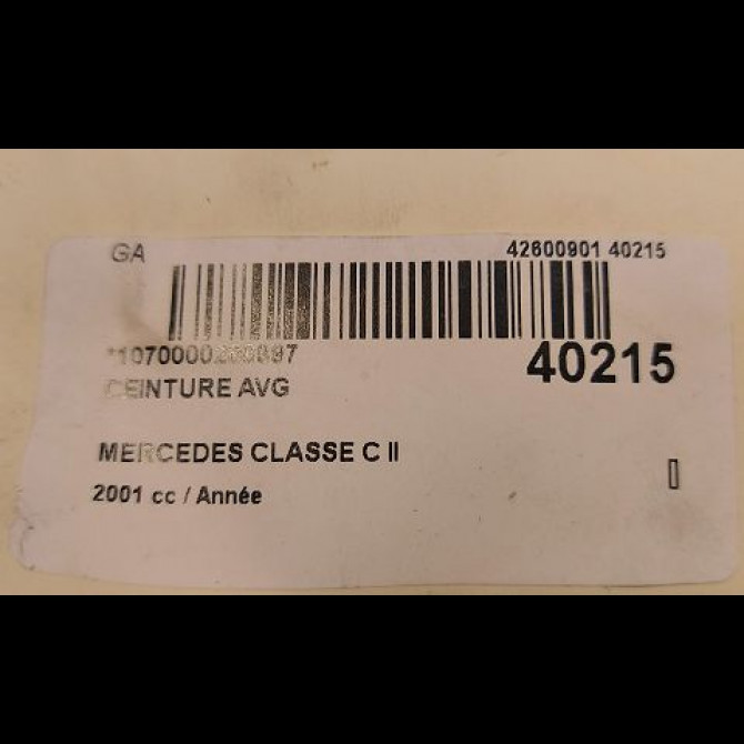 Ceinture avant gauche occasion MERCEDES CLASSE C II Phase 1 05-2000->03-2004 20386065859C94 5