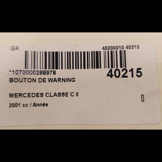 Bouton de warning occasion MERCEDES CLASSE C II Phase 1 05-2000->03-2004 3
