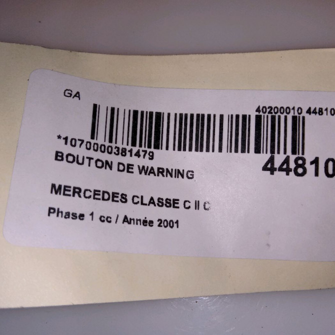 Bouton de warning occasion MERCEDES CLASSE C II Phase 1 05-2000->03-2004 C 220 CDI 4