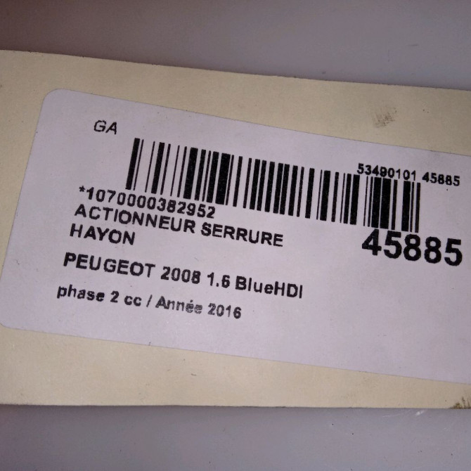 Actionneur serrure hayon occasion PEUGEOT 2008 Phase 1 04-1995->04-1999 1.6 BlueHDI 120ch 4