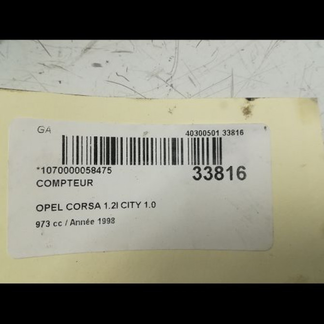 Compteur occasion OPEL CORSA II Phase 2 04-1997->10-2000 1.0i 12v 9113255 4