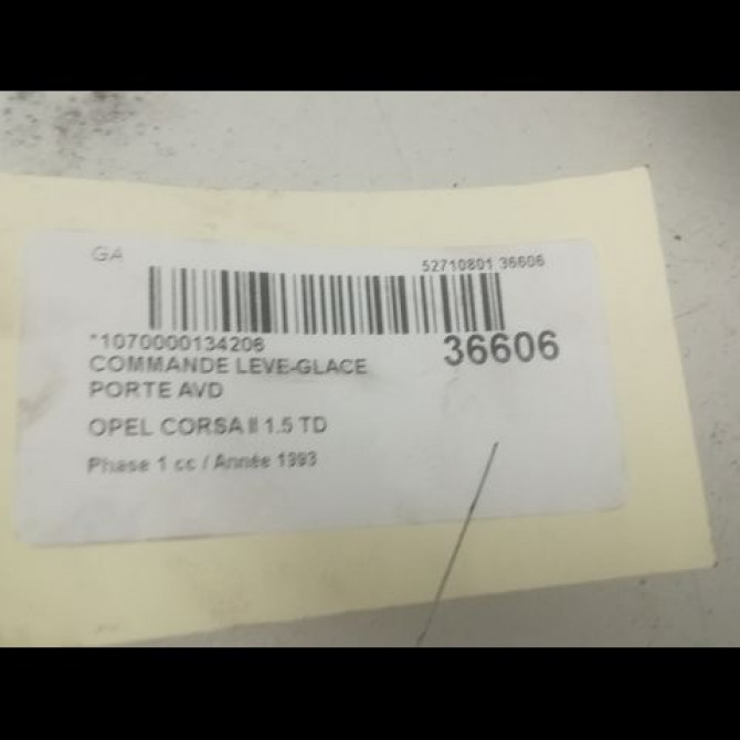 Commande lève-glace porte avant droite occasion OPEL CORSA II Phase 1 03-1993->04-1997 1.5 TD 90433895 3