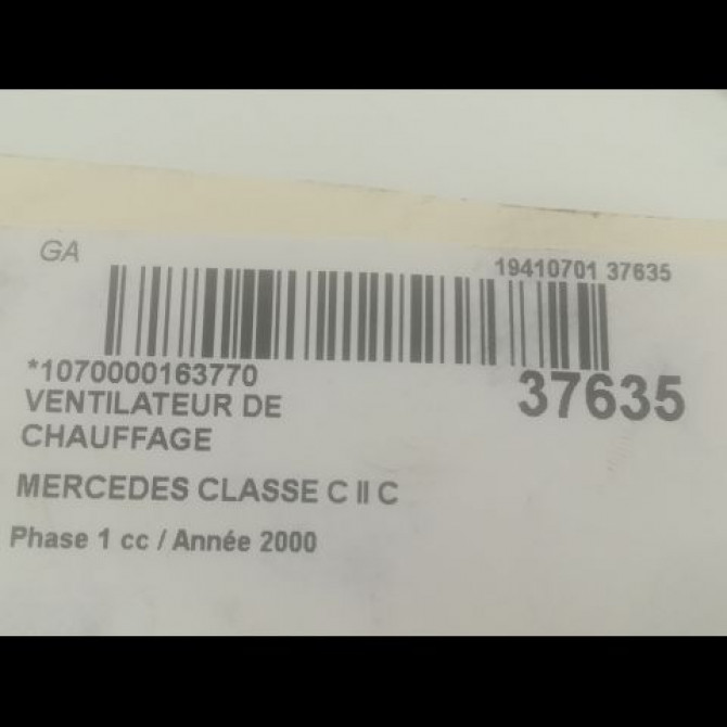 Ventilateur de chauffage occasion MERCEDES CLASSE C II Phase 1 05-2000->03-2004 C 200 CDi 2038202514 3