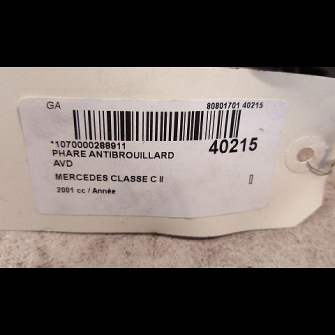 Phare antibrouillard avant droit occasion MERCEDES CLASSE C II Phase 1 05-2000->03-2004 2158200656 3