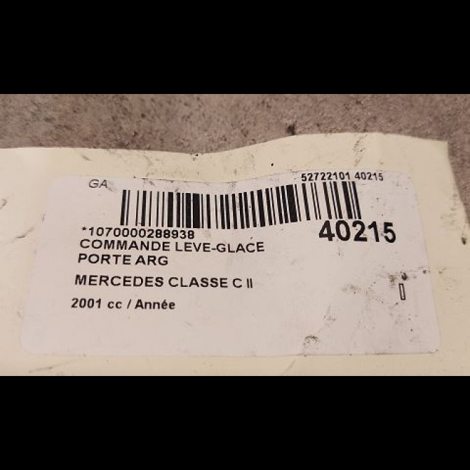 Commande leve-glace porte arrière gauche occasion MERCEDES CLASSE C II Phase 1 05-2000->03-2004 20382002107167 3