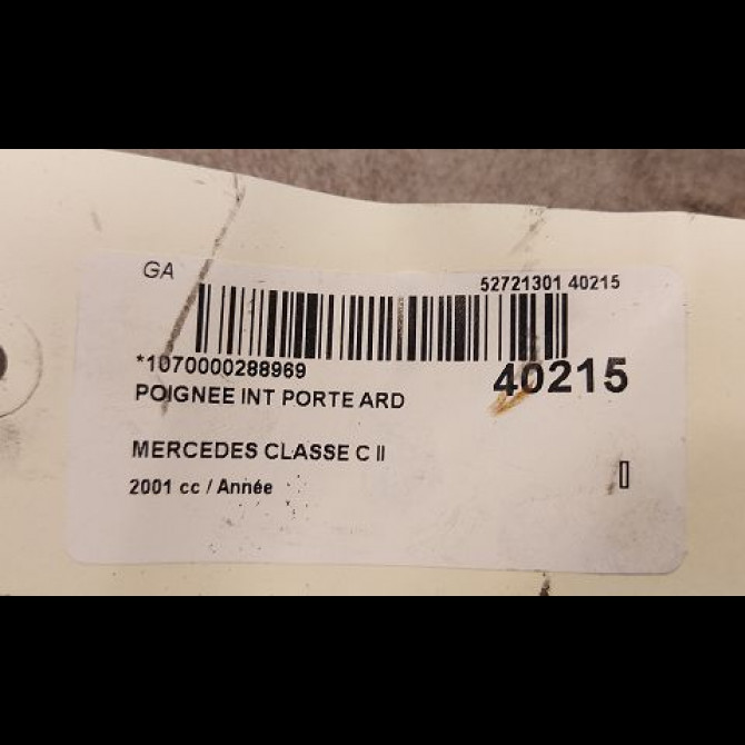 Poignee int porte ard occasion MERCEDES CLASSE C II Phase 1 05-2000->03-2004 20381002517241 2