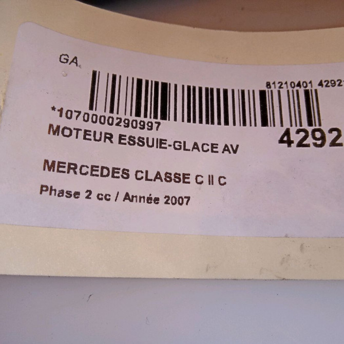 Moteur essuie-glace avant occasion MERCEDES CLASSE C II Phase 2 03-2004->06-2007 C 200 CDi 2038200342 4