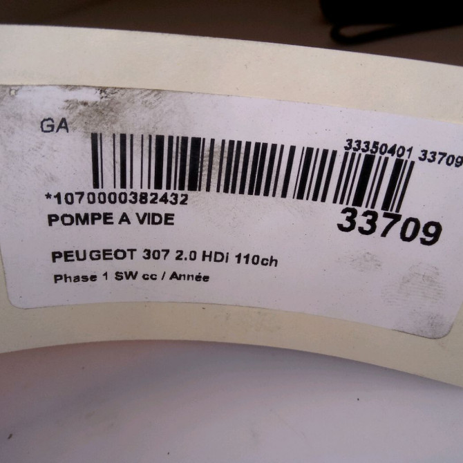 Pompe a vide occasion PEUGEOT 307 Phase 1 SW 03-2002->07-2004 2.0 HDi 110ch 4