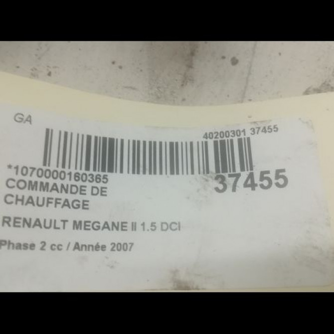 Commande de chauffage occasion RENAULT MEGANE II Phase 2 01-2006->06-2009 1.5 DCI 85ch 7701064234 3
