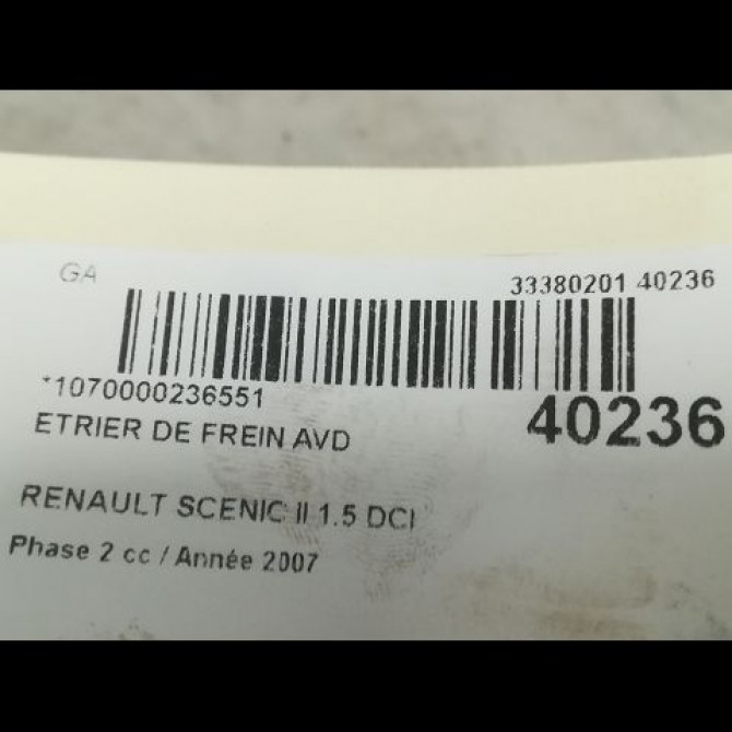 Etrier de frein avant droit occasion RENAULT SCENIC II Phase 2 09-2006->04-2009 1.5 DCI 105ch 7701065267 3