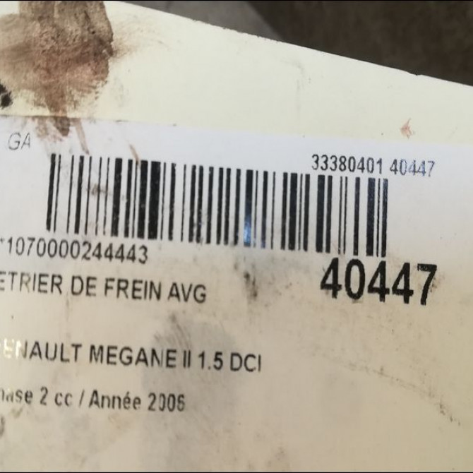 Etrier de frein avant gauche occasion RENAULT MEGANE II Phase 2 01-2006->06-2009 1.5 DCI 105ch 7701065266 3