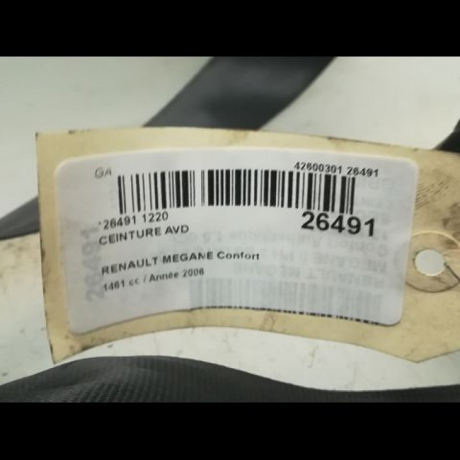 Ceinture avant droite occasion RENAULT MEGANE II Phase 1 09-2003->12-2005 8200699560 5