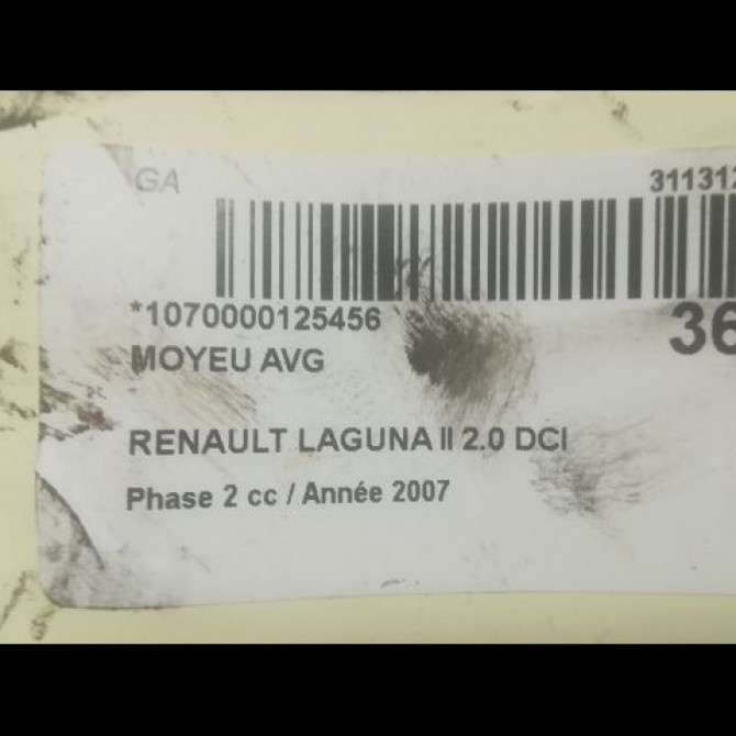 Moyeu avg occasion RENAULT LAGUNA II Phase 2 03-2005->09-2007 2.0 DCI 150ch 402102084R 3