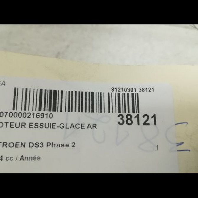 Moteur essuie-glace arrière occasion CITROEN DS3 Phase 2 06-2014->... 6405QL 3